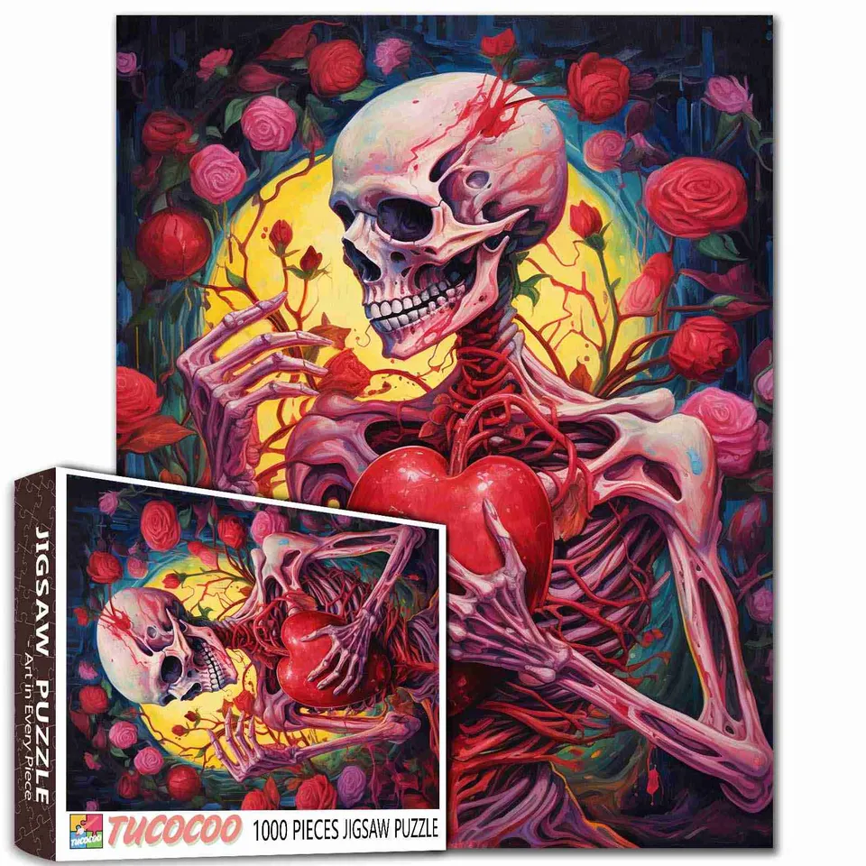 tucocoo-skeleton-heart-embrace-puzzle-1000-teile-gothic image 1
