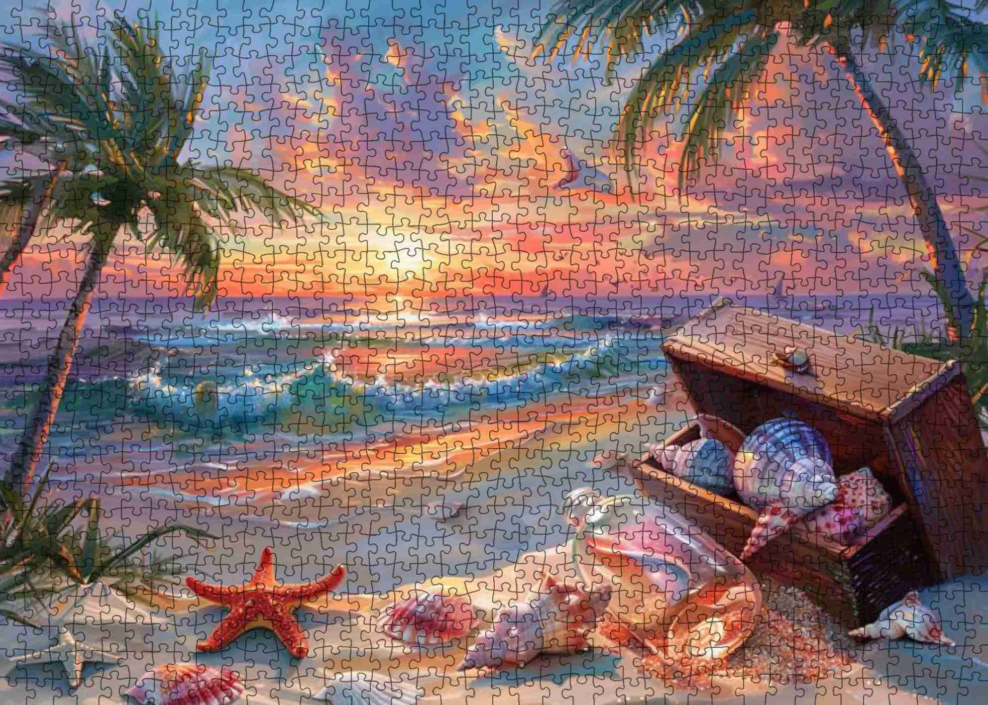 tucocoo-sunset-shells-beach-puzzle-1000-teile-muscheln image 2