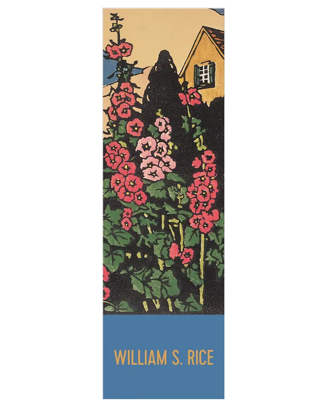 pomegranate-hollyhock-garden-lesezeichen-william-s-rice-arts-crafts image 1