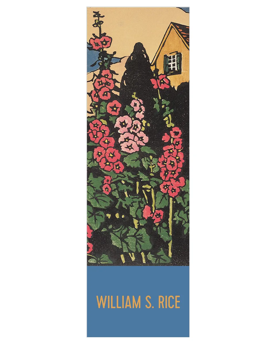 pomegranate-hollyhock-garden-lesezeichen-william-s-rice-arts-crafts image 1