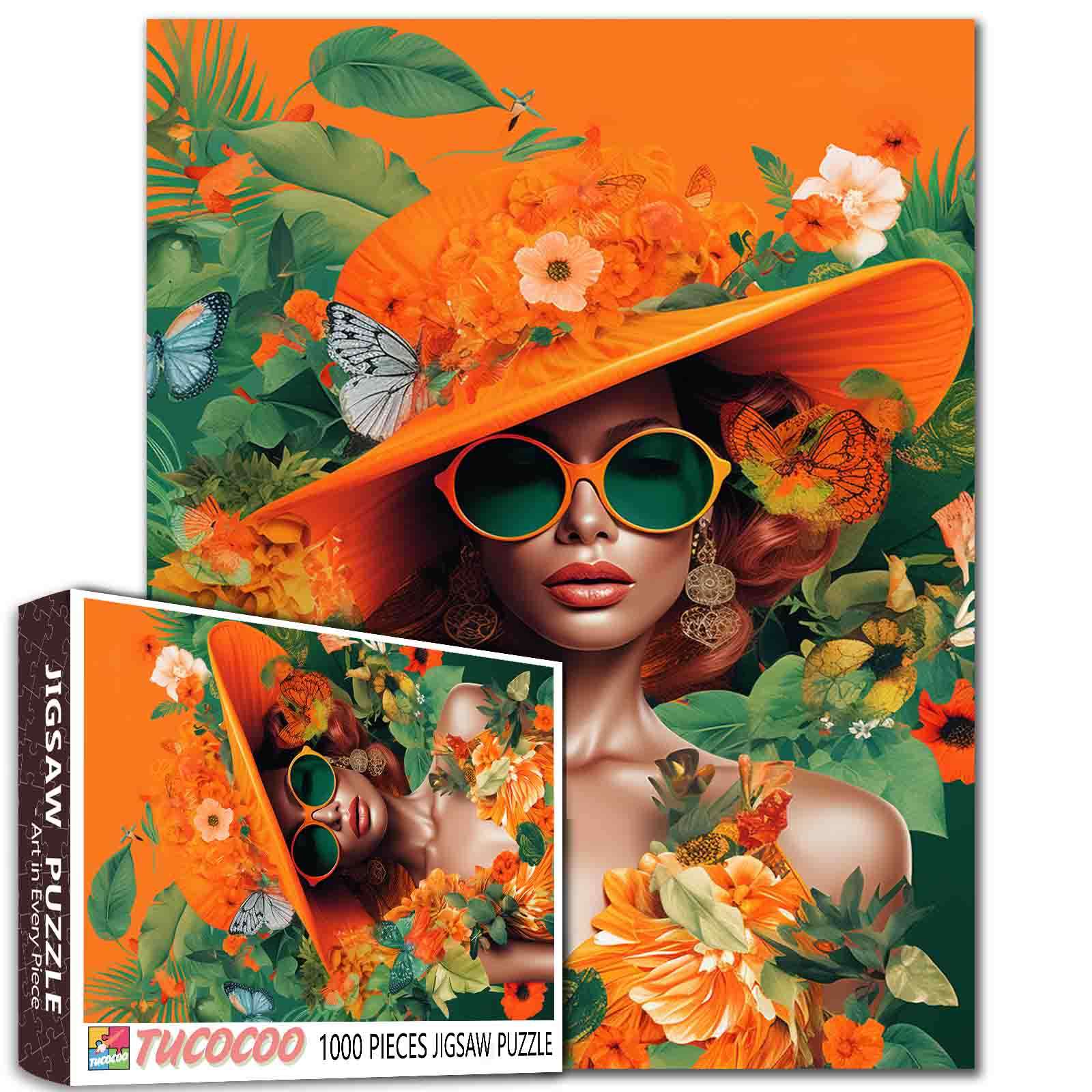 tucocoo-orange-hat-frau-puzzle-1000-teile-portrait image 1