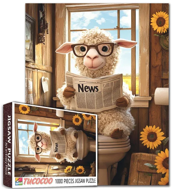 tucocoo-jigsaw-puzzles-schaf-puzzle-1000-teile-badezimmer image 1
