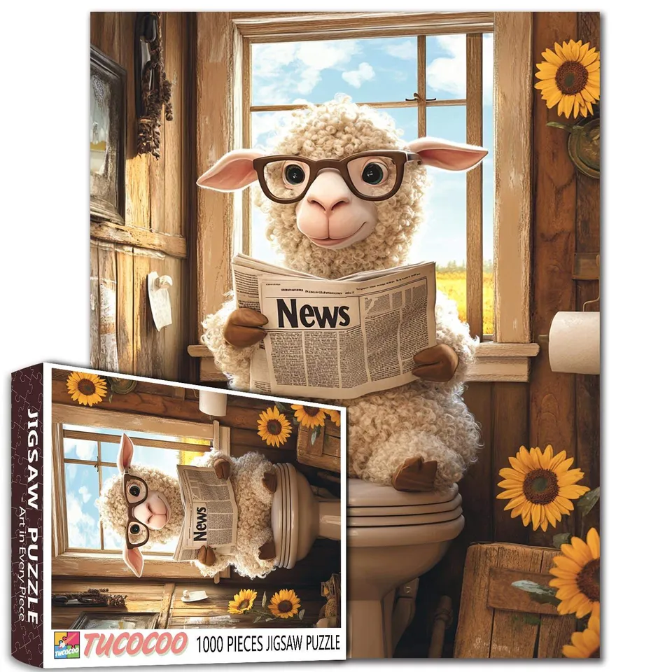 tucocoo-jigsaw-puzzles-schaf-puzzle-1000-teile-badezimmer image 1