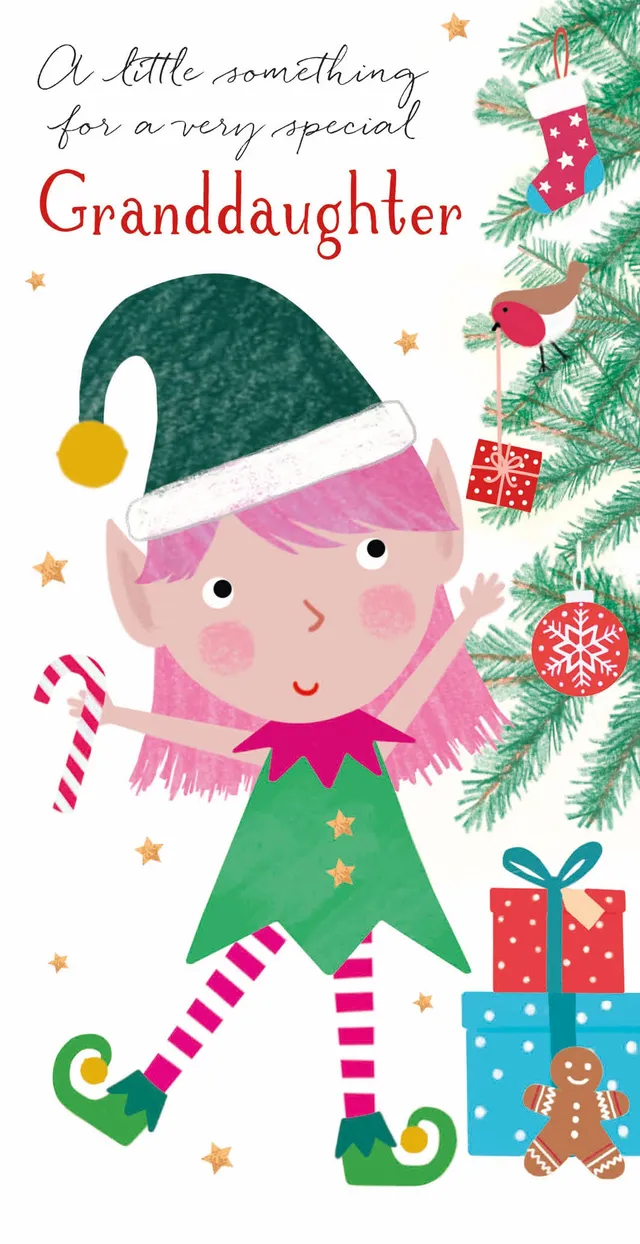 otter-house-christmas-geldkarte-enkelin-elf-rosa-haare image 1