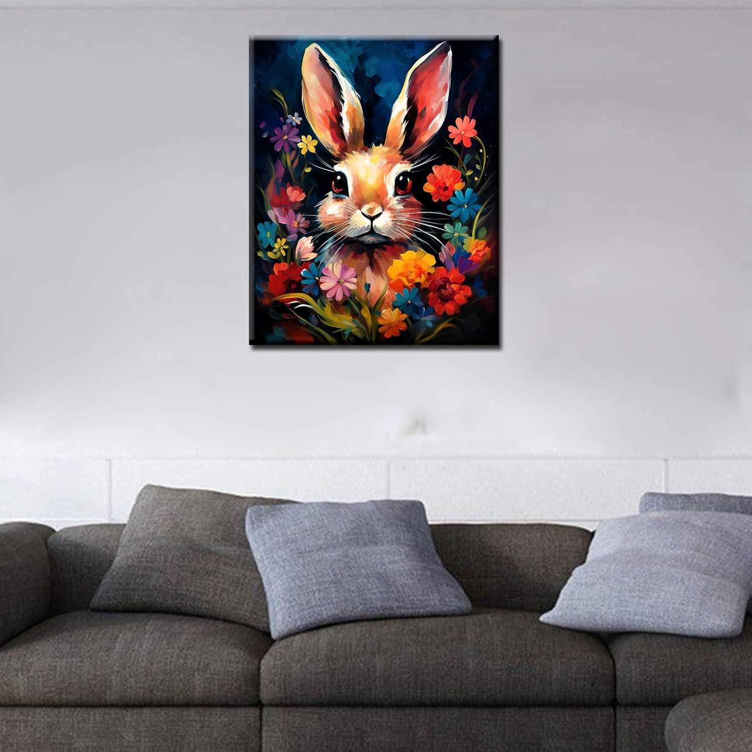 tucocoo-abstract-rabbit-among-flowers-malen-nach-zahlen-hase image 3