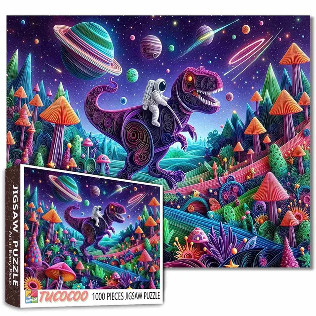 tucocoo-astronaut-dinosaurier-puzzle-1000-teile-weltraum image 1