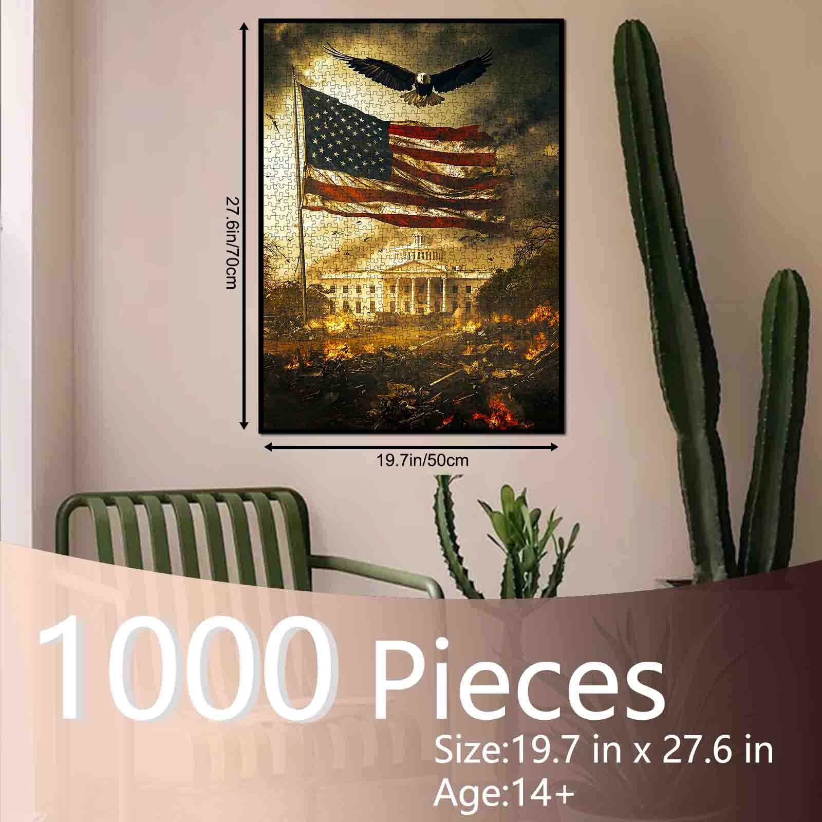 tucocoo-eagle-over-american-flag-puzzle-1000-teile image 5