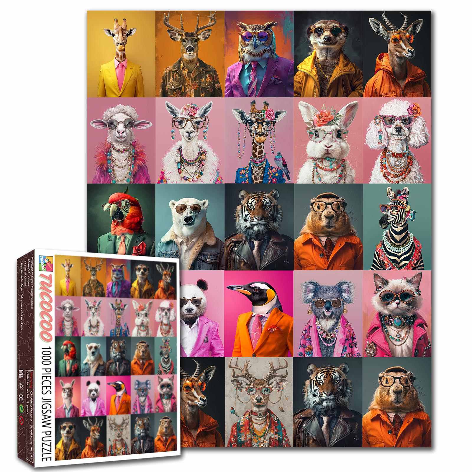 tucocoo-stylish-animal-portrait-gallery-puzzle-1000-teile image 1