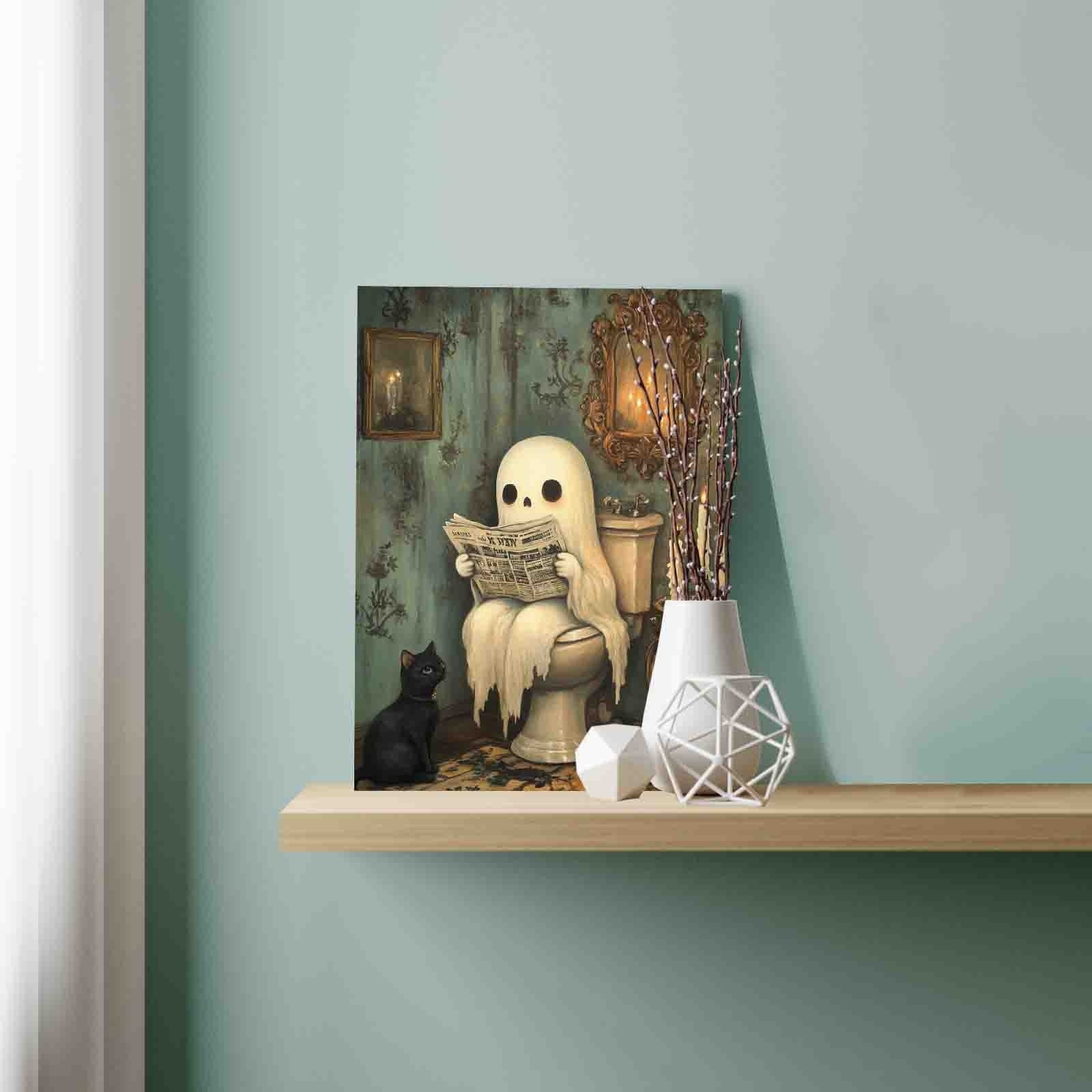 tucocoo-ghost-and-cat-bathroom-malen-nach-zahlen-ohne-rahmen-geist image 3