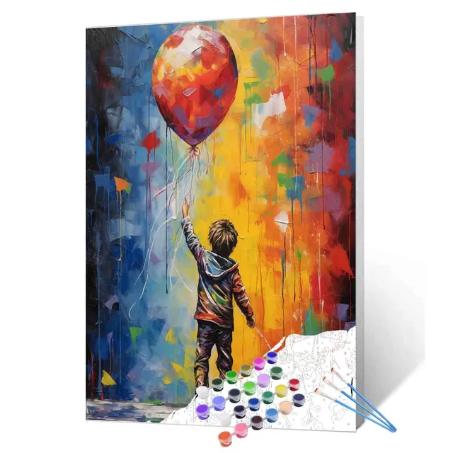 tucocoo-paint-by-numbers-junge-mit-ballon-malen-nach-zahlen-40x50-graffiti image 1