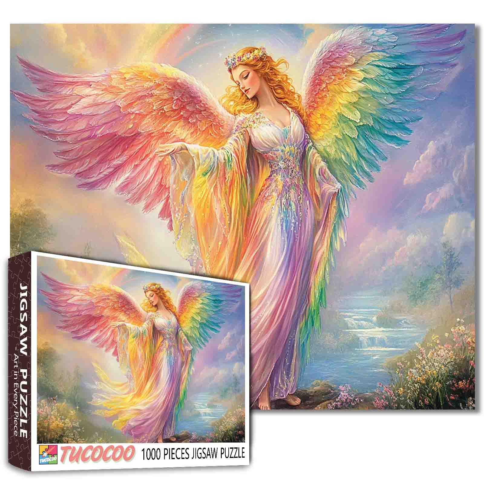 tucocoo-rainbow-angel-puzzle-1000-teile-engel image 1