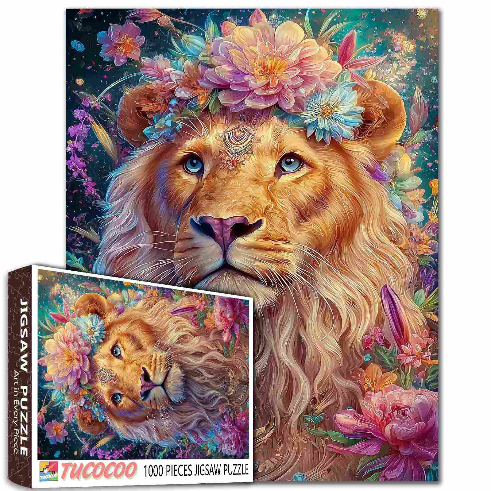 tucocoo-floral-crown-lion-puzzle-1000-teile-l-we image 1