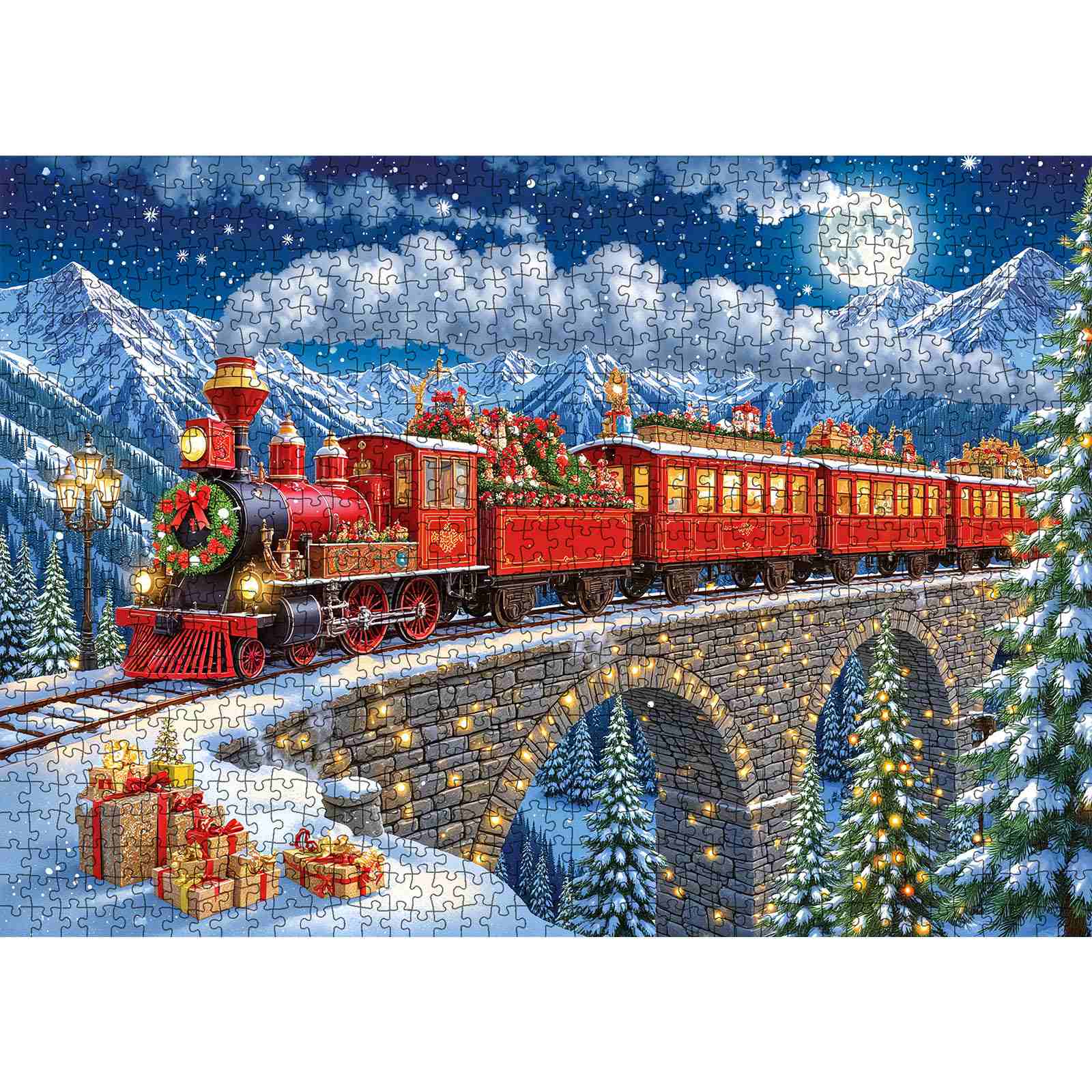 tucocoo-jigsaw-vintage-christmas-train-puzzle-1000-teile-weihnachten image 2