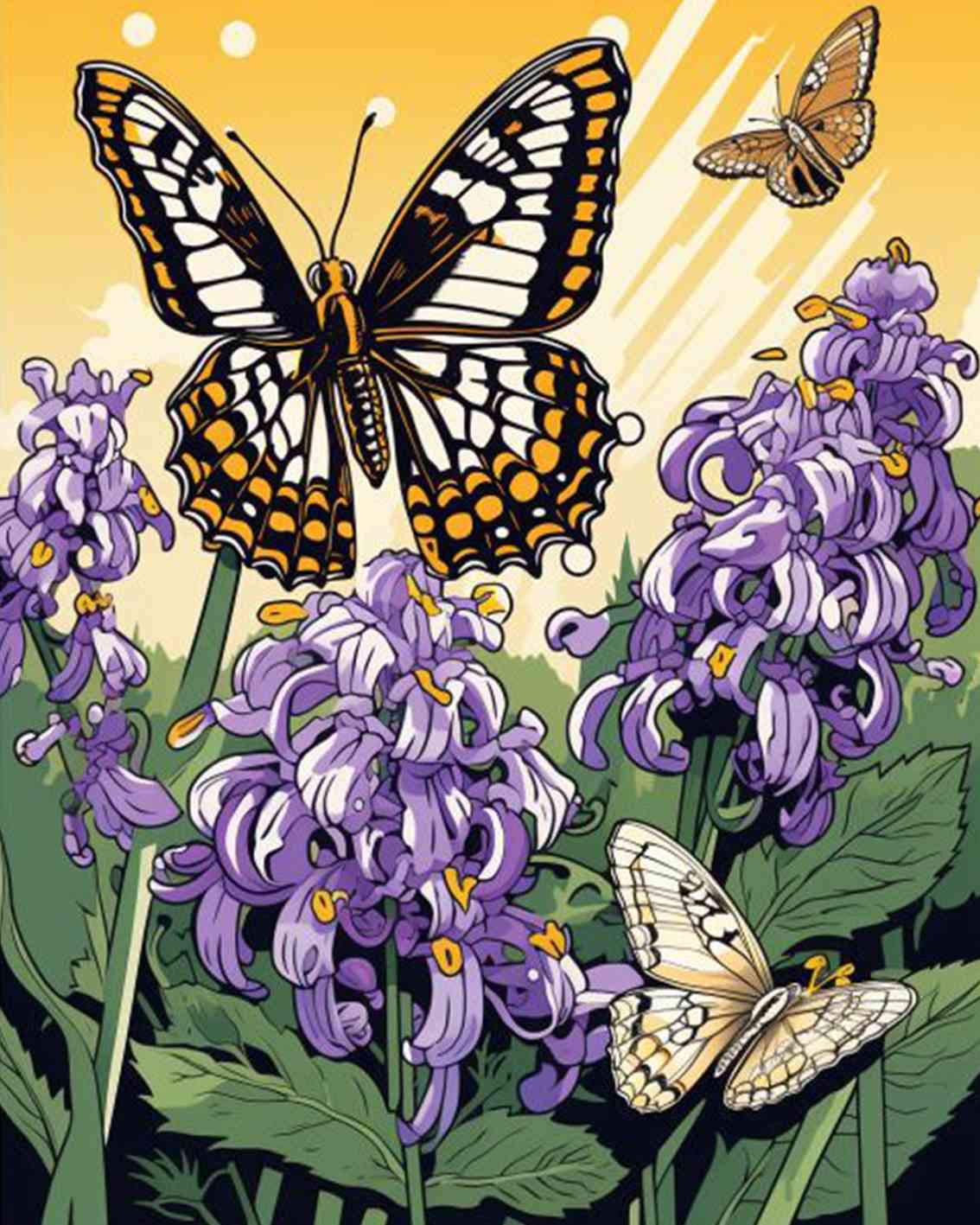 tucocoo-paint-by-numbers-butterfly-flowers-malen-nach-zahlen-40x50 image 2