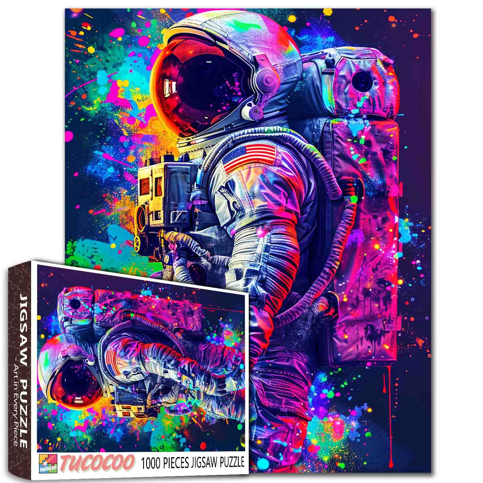 tucocoo-purple-graffiti-astronaut-puzzle-1000-teile-space image 1
