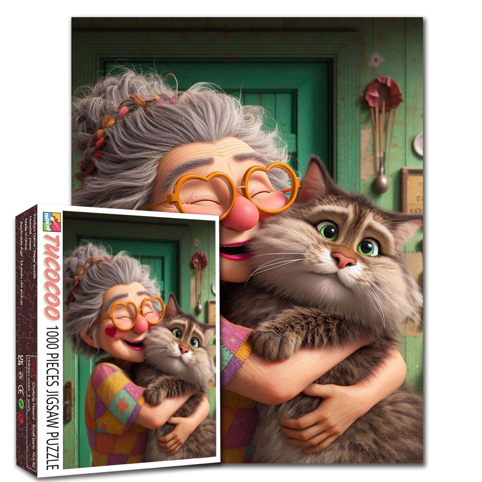 tucocoo-jigsaw-puzzles-grandma-cat-puzzle-1000-teile-katze image 1
