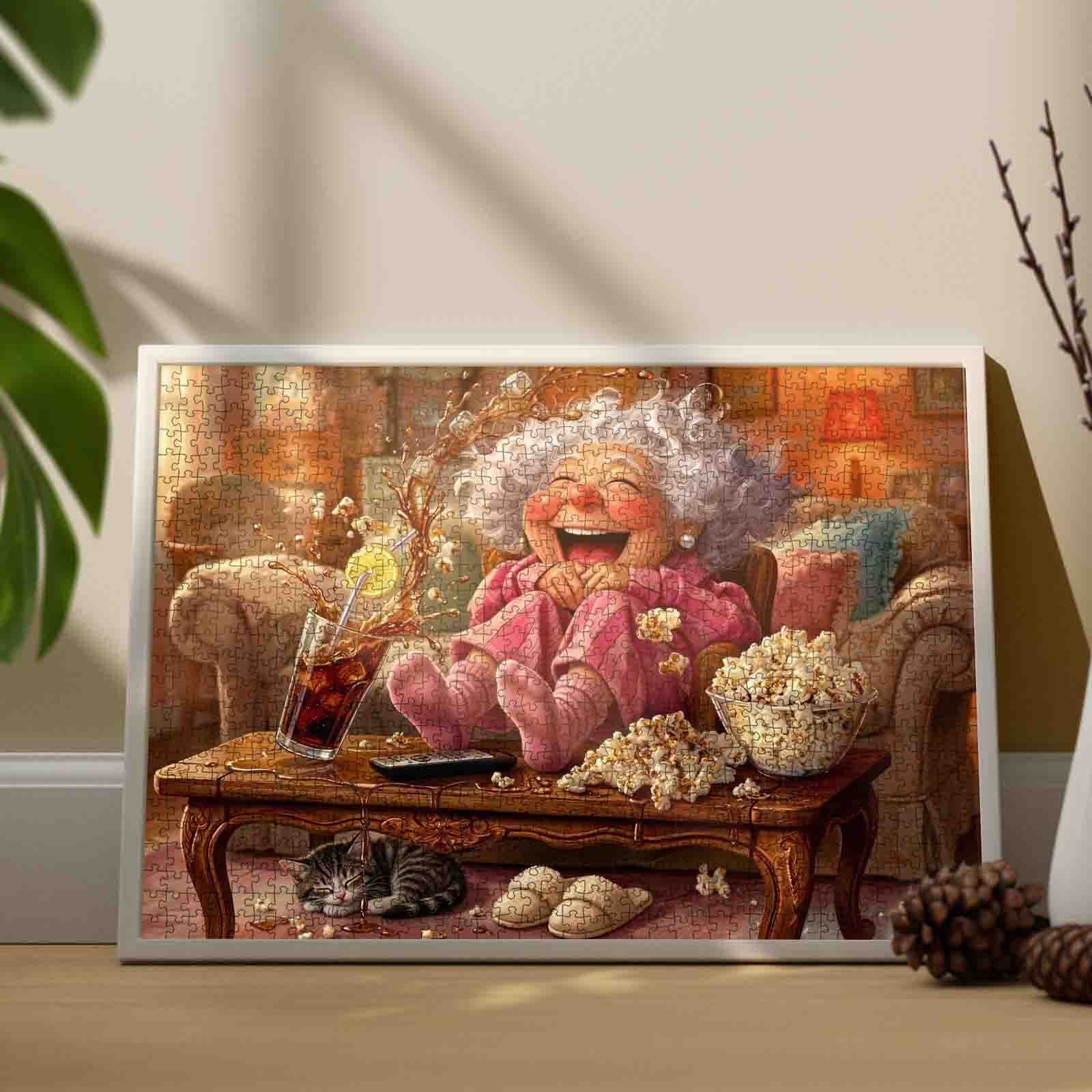 tucocoo-jigsaw-puzzles-laughing-grandma-puzzle-1000-teile-filmabend image 4