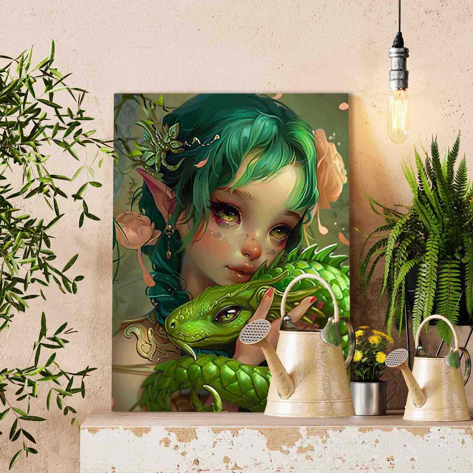 tucocoo-paint-by-numbers-elf-and-dragon-bond-malbild-40x50-o-rahmen image 2