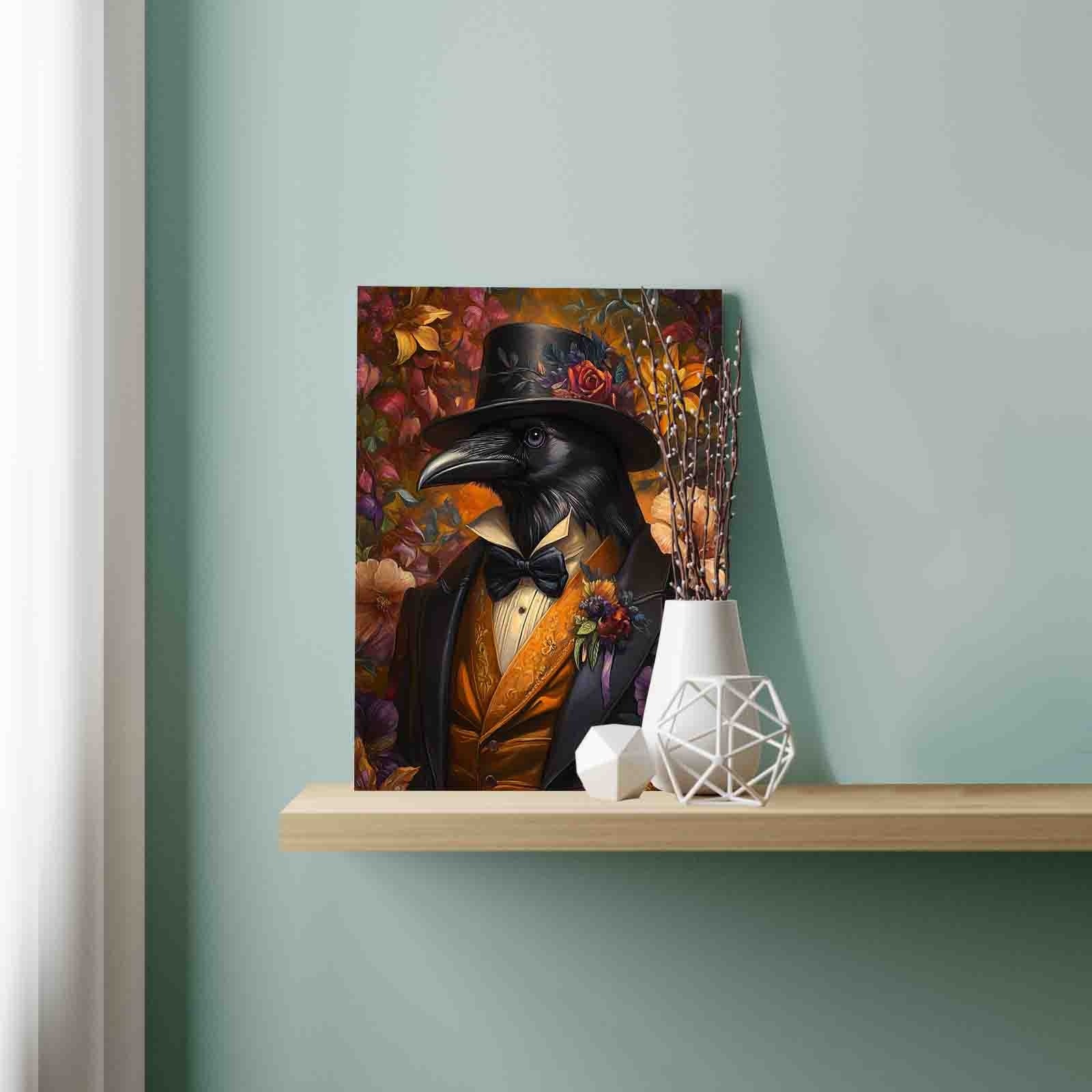tucocoo-raven-in-floral-suit-malen-nach-zahlen-ohne-rahmen image 3