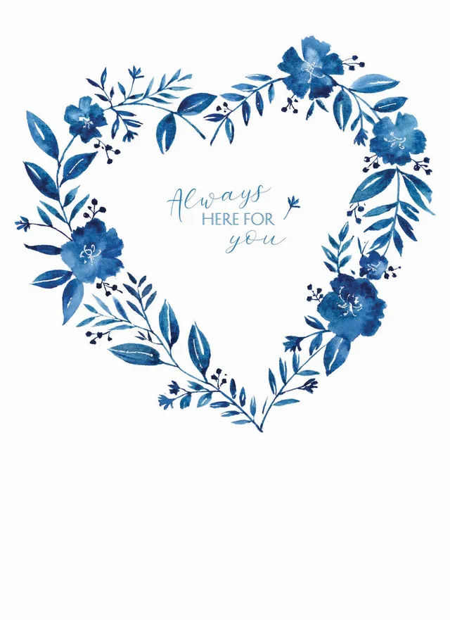 otter-house-botanical-blooms-blue-floral-heart-gru-karte-folie image 1