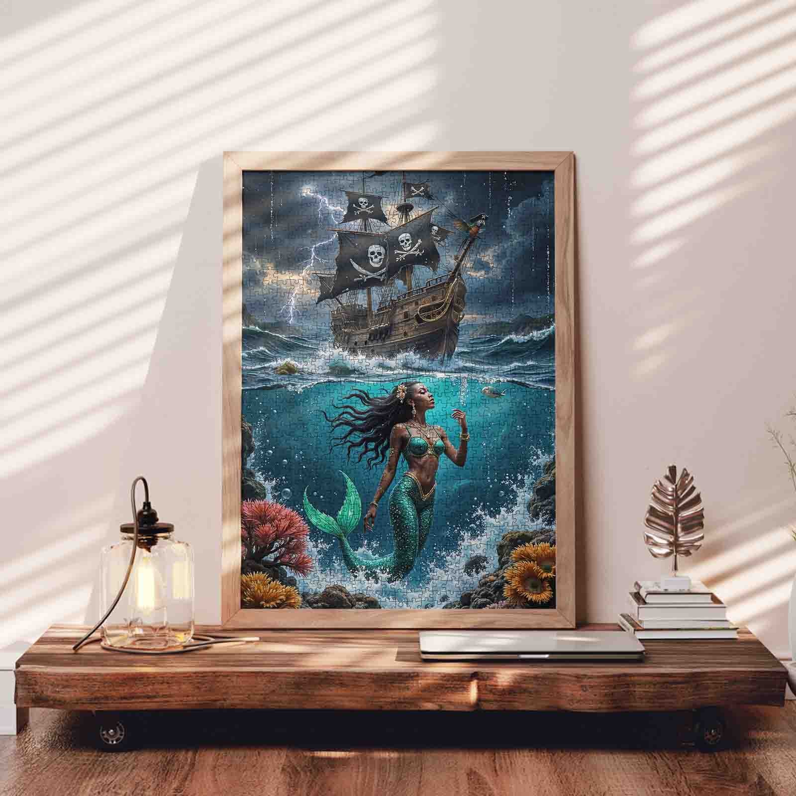 tucocoo-jigsaw-storm-pirate-ship-mermaid-puzzle-1000-teile-meer image 3