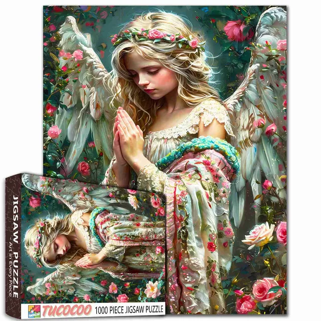 tucocoo-jigsaw-garden-prayer-angel-puzzle-1000-teile-engel image 1