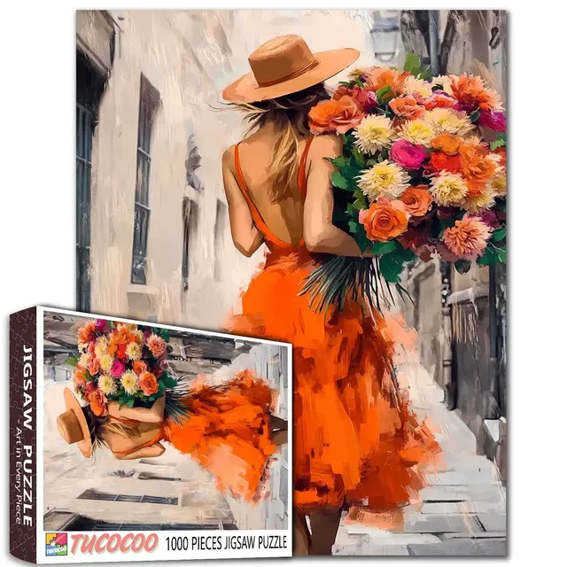 tucocoo-floral-embrace-puzzle-1000-teile-frauenportrait image 1