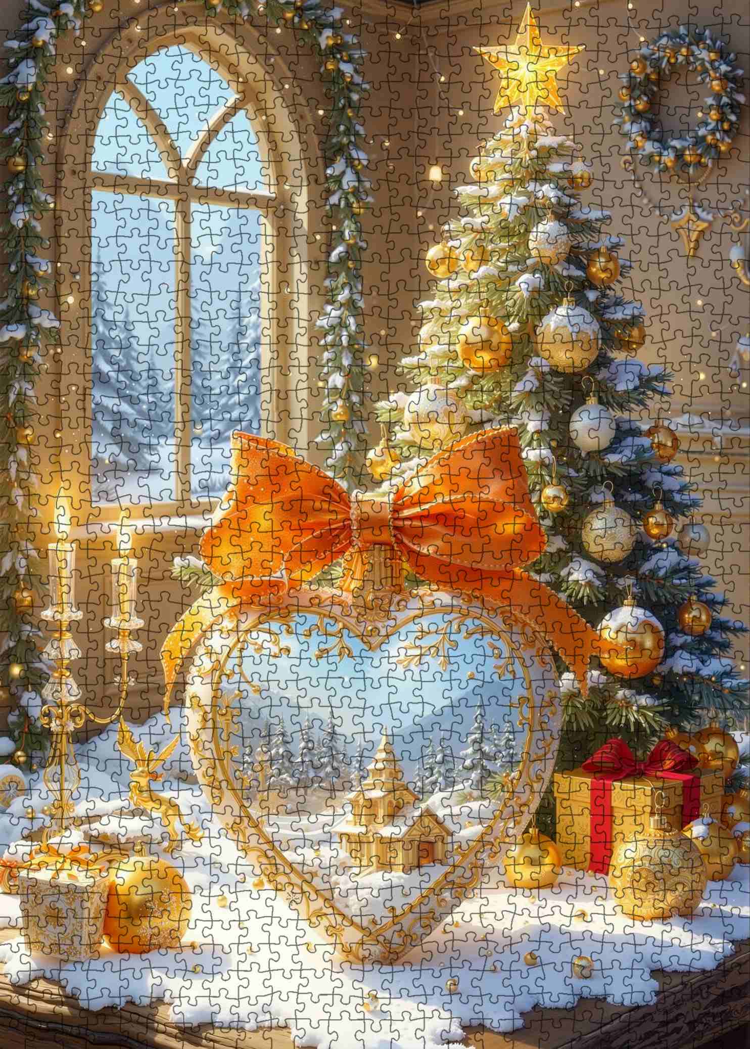 tucocoo-golden-holiday-heart-puzzle-1000-teile-weihnachten image 2