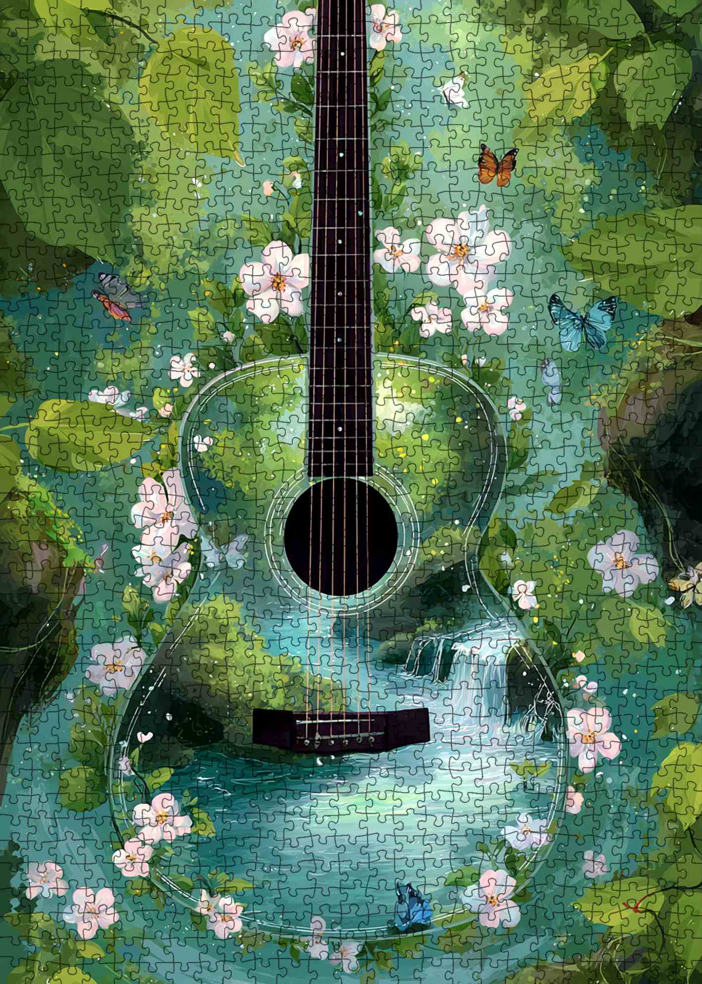 tucocoo-nature-harmony-guitar-puzzle-1000-teile-gitarre image 2
