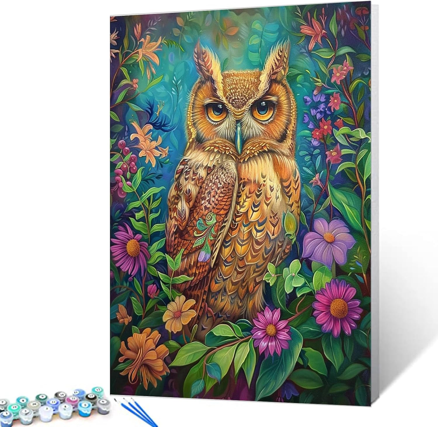 tucocoo-paint-by-numbers-floral-owl-malen-nach-zahlen-eule-40x50-ohne-rahmen image 1