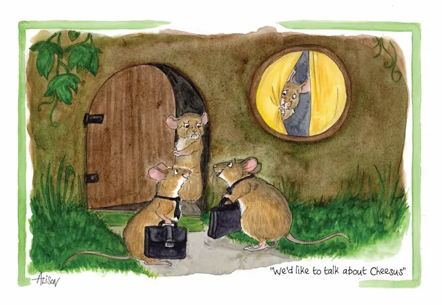 otter-house-alison-s-animals-cheesus-gru-karte-150x210mm-lustig image 1