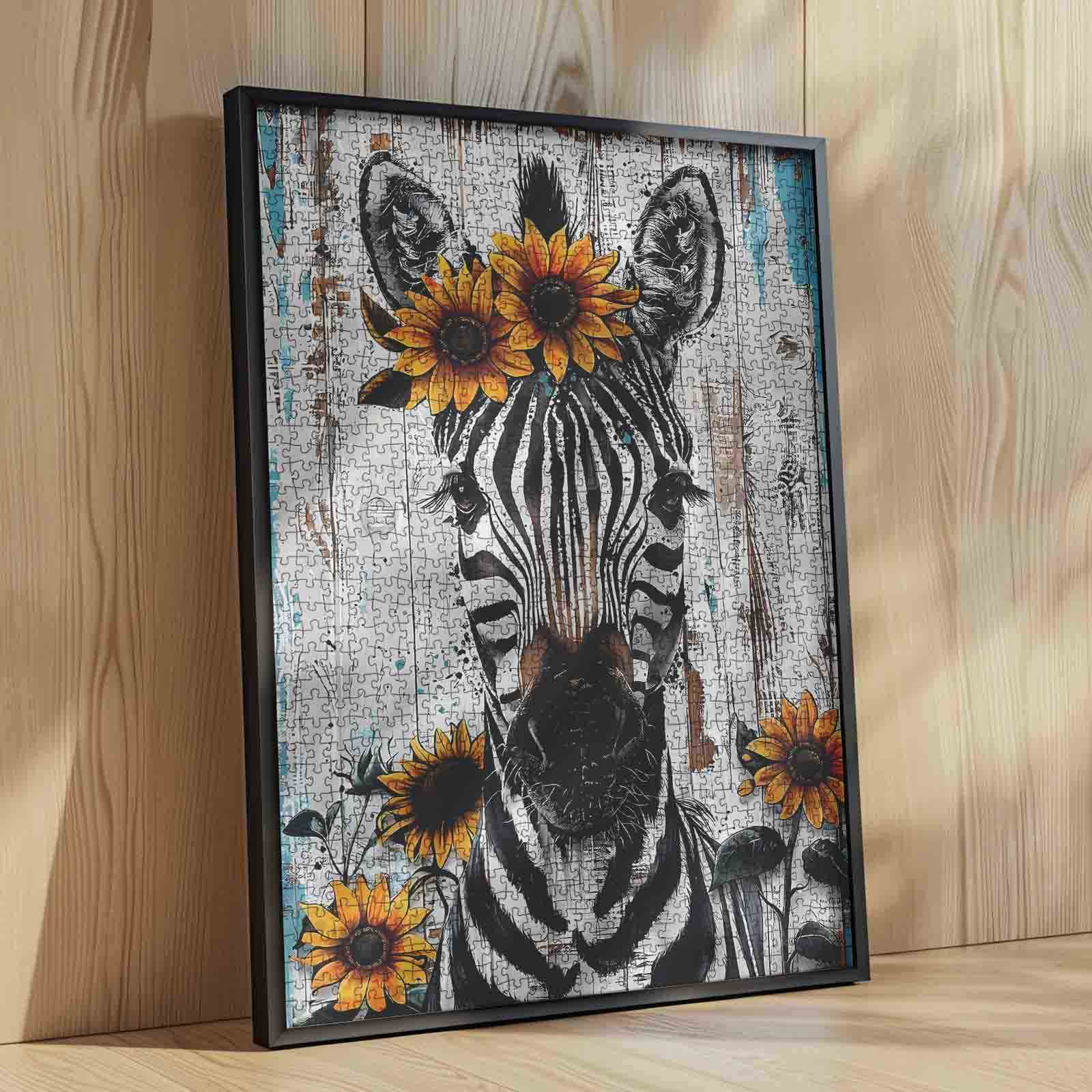 tucocoo-zebra-with-sunflowers-puzzle-1000-teile-zebra image 4