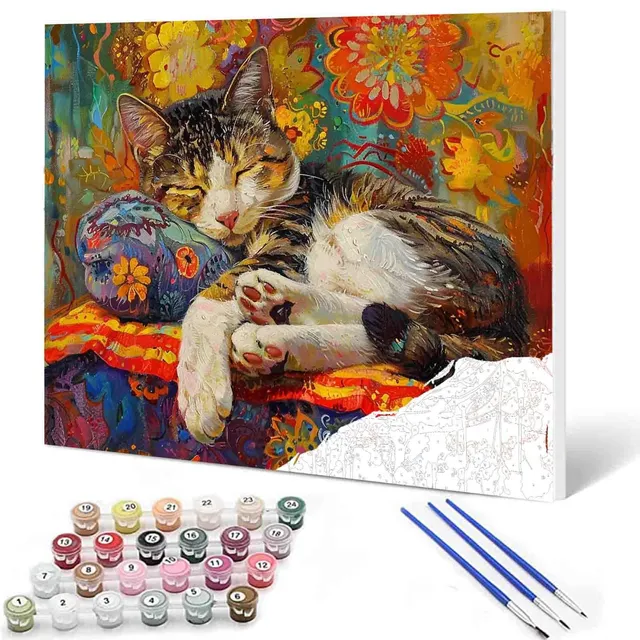 tucocoo-kitten-sleeping-on-the-pillow-malen-nach-zahlen-40x50 image 1