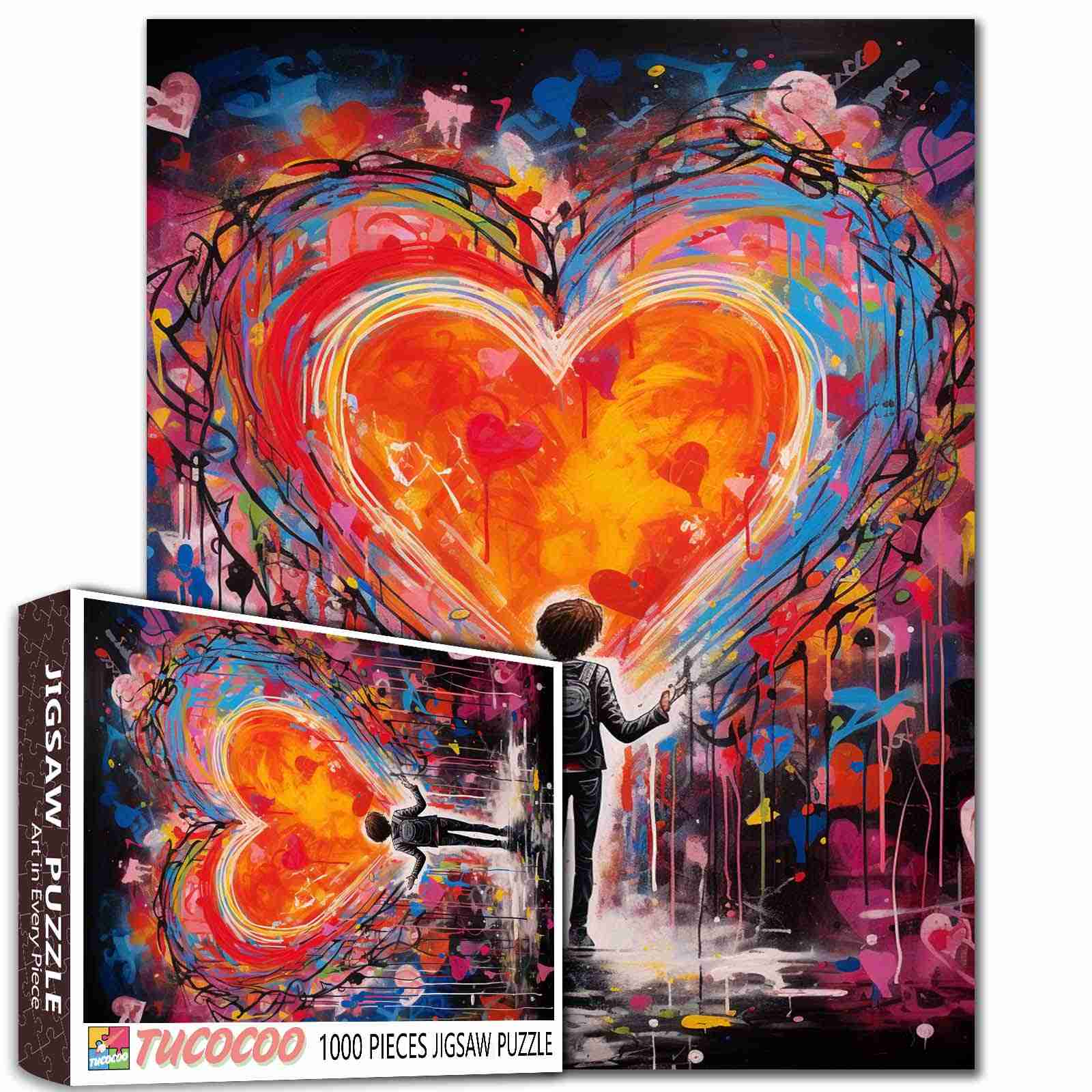 tucocoo-heart-of-colors-puzzle-1000-teile-graffiti-herz image 1
