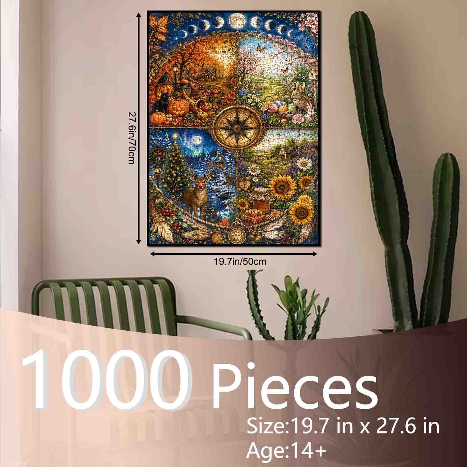 tucocoo-jigsaw-four-seasons-compass-puzzle-1000-teile-landschaft image 5