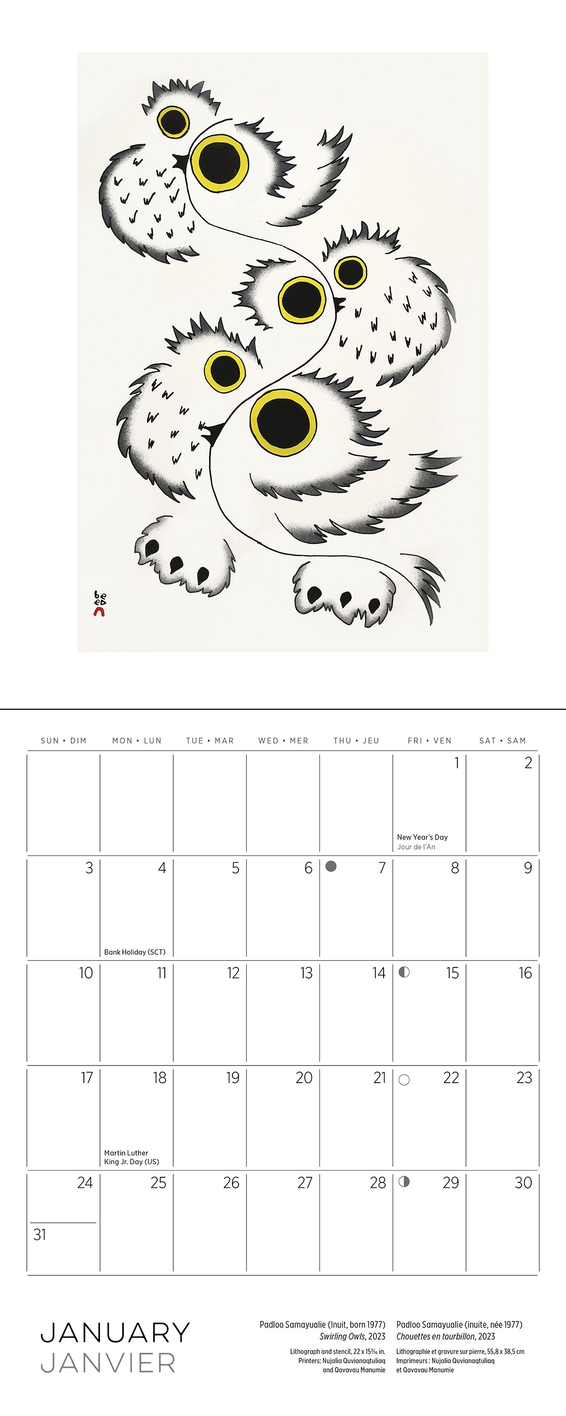 pomegranate-inuit-art-kinngait-2027-mini-wandkalender-inuit-kunst image 3