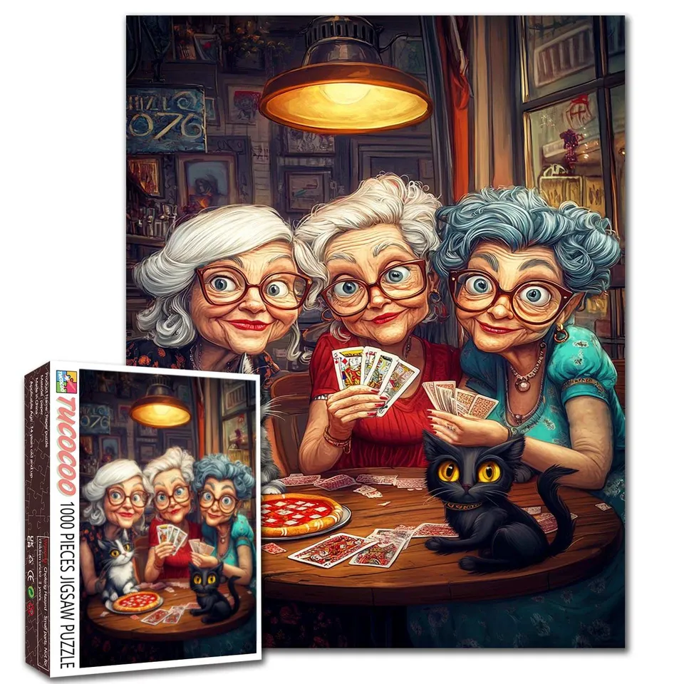 tucocoo-playful-grandmas-and-cats-puzzle-1000-teile image 1