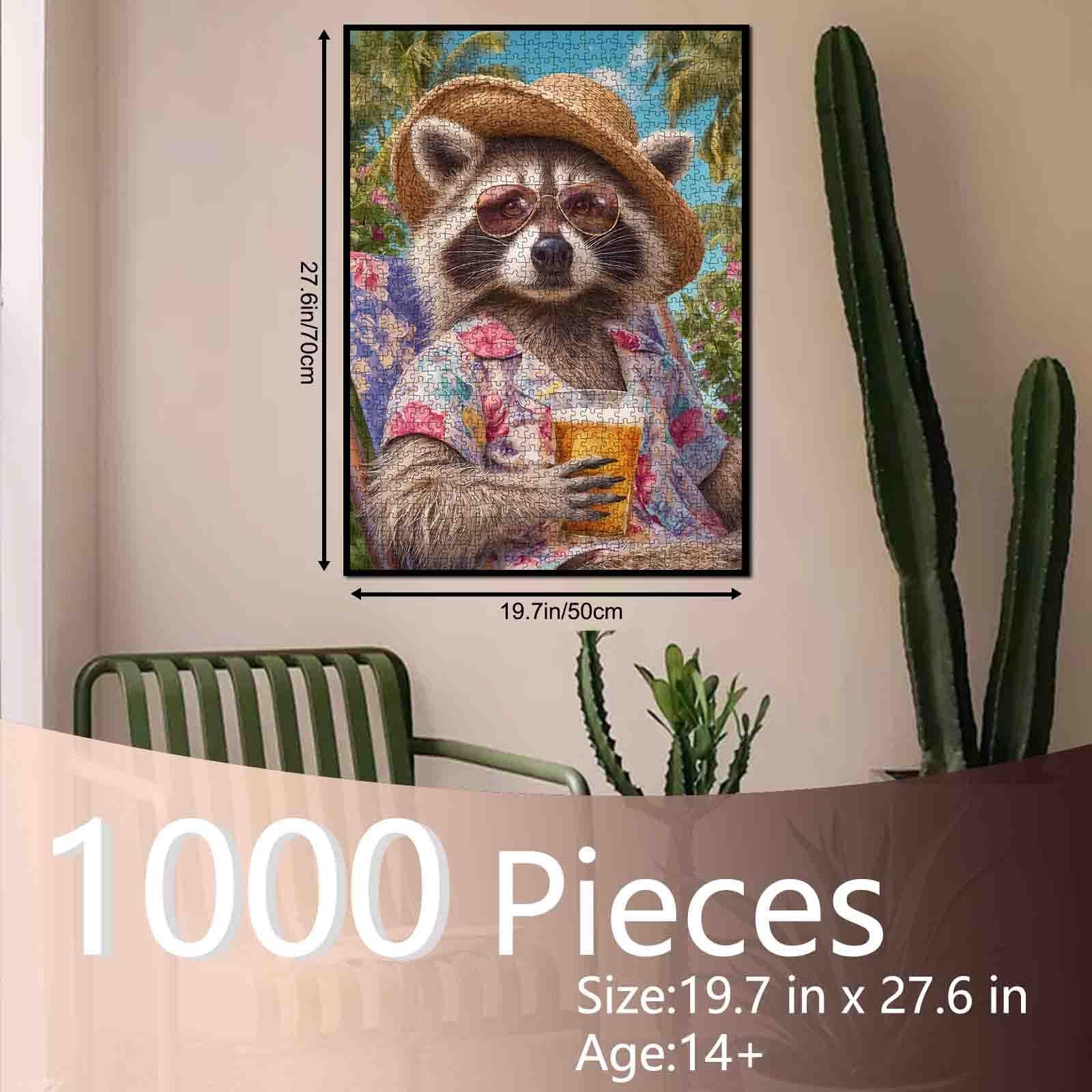 tucocoo-jigsaw-puzzles-tropical-vacation-raccoon-puzzle-1000-teile image 5