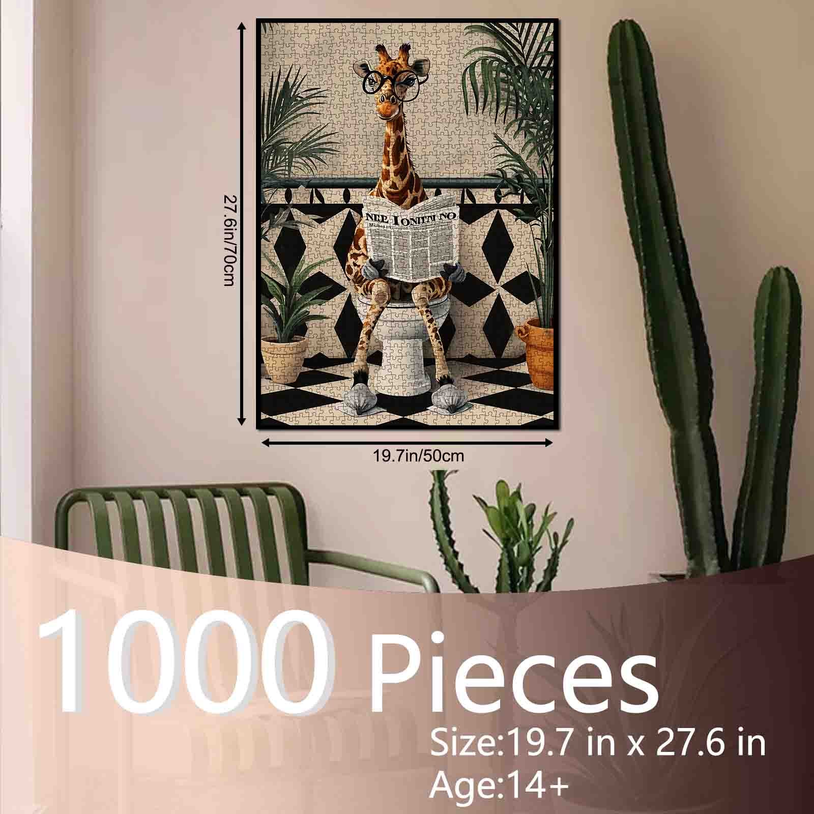 tucocoo-giraffe-reading-newspaper-on-toilet-puzzle-1000-teile image 5