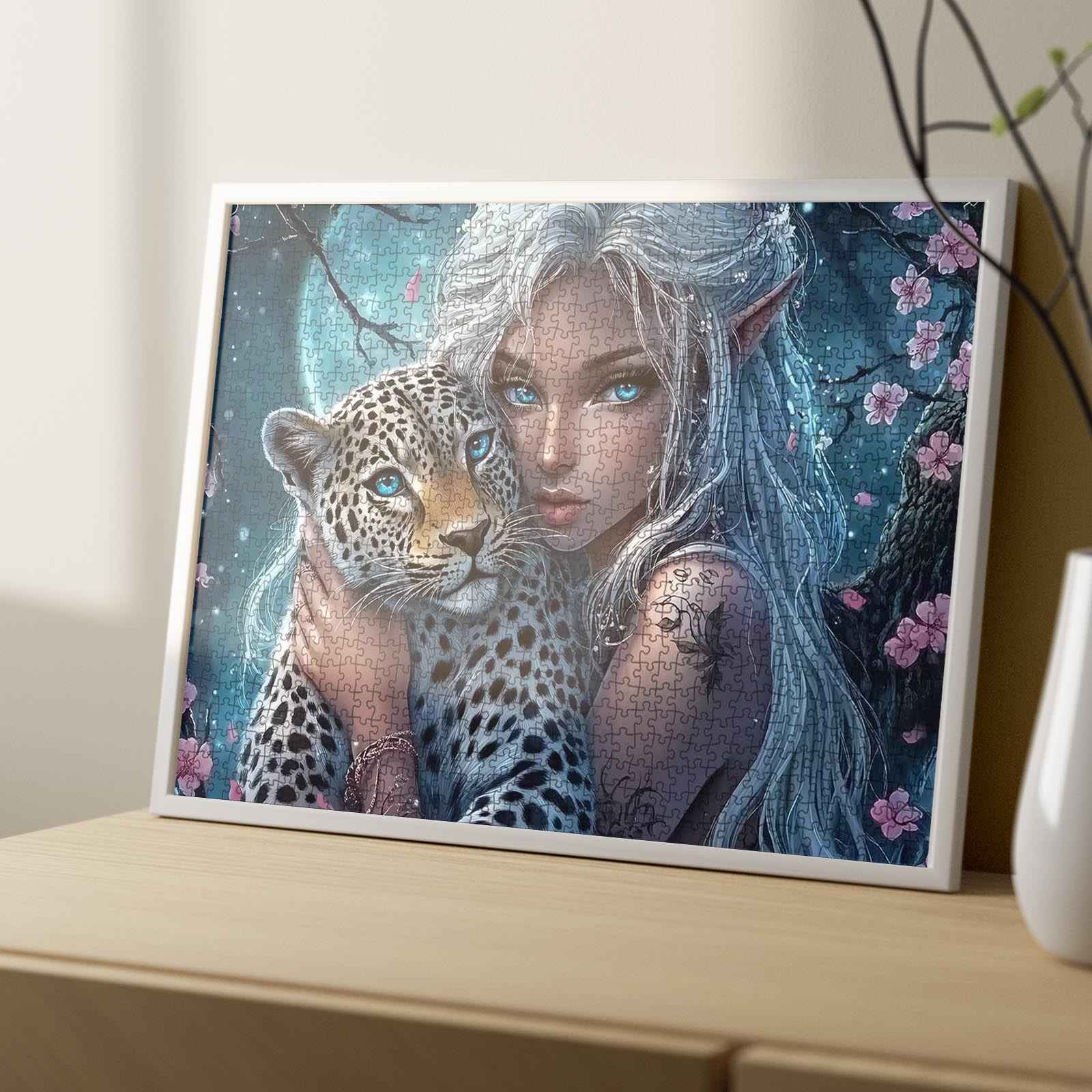 tucocoo-moonlit-elf-and-leopard-puzzle-1000-teile-fantasy image 4