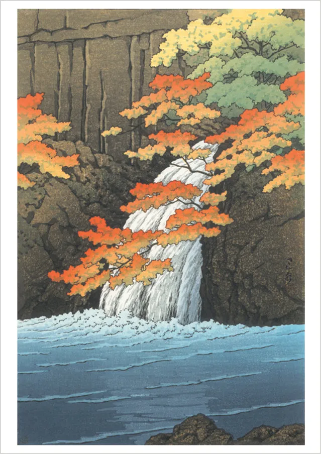 pomegranate-kawase-hasui-senju-waterfall-klappkarte image 1
