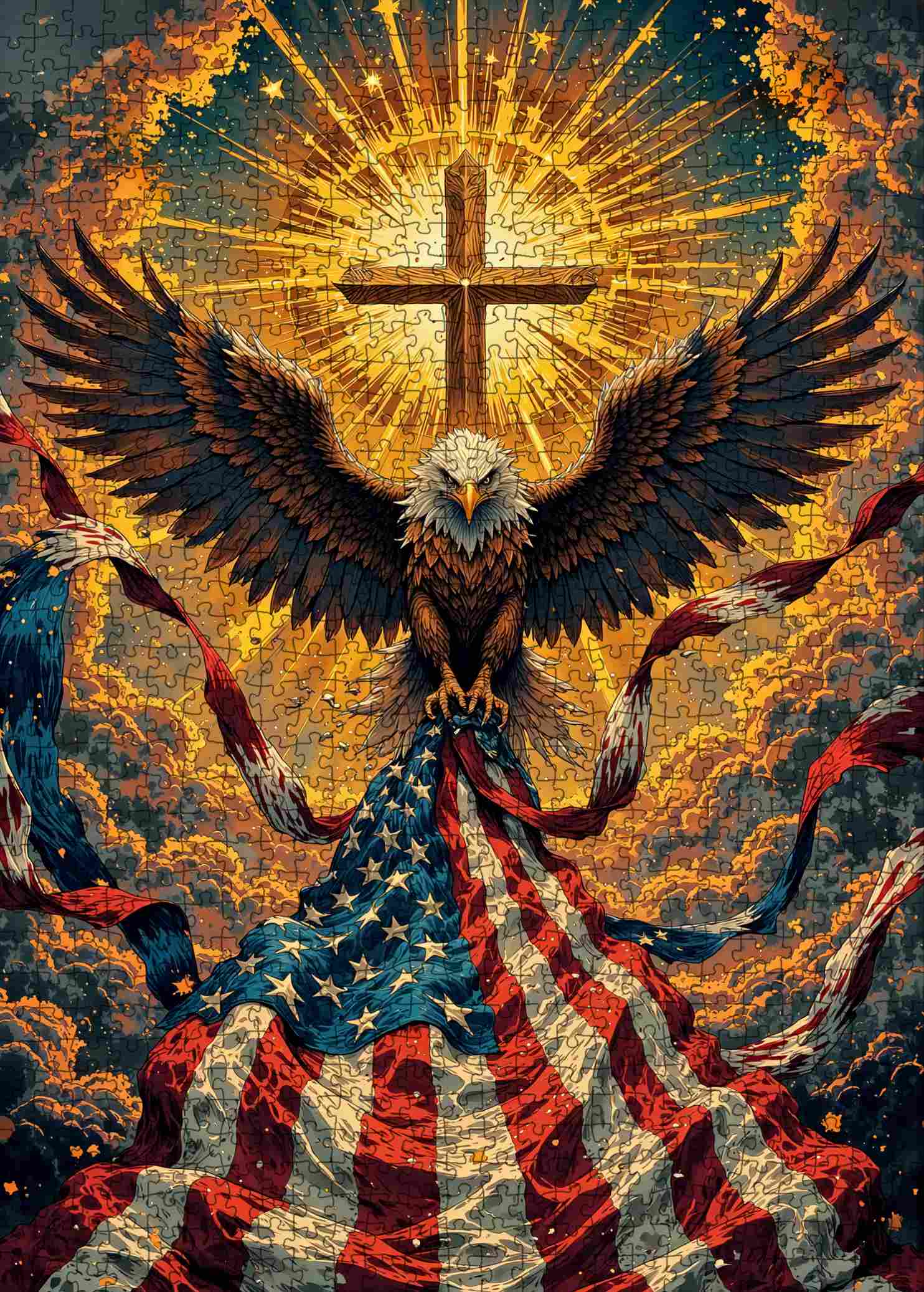 tucocoo-faithful-eagle-glory-puzzle-1000-teile-kreuz image 2