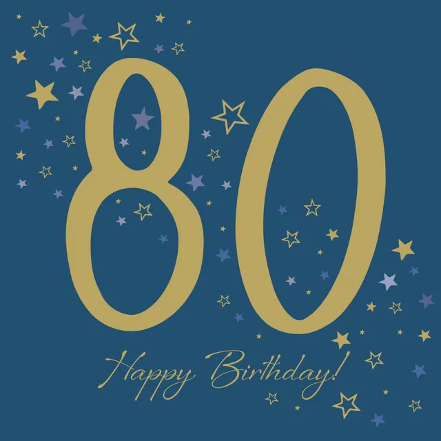 otter-house-age-to-celebrate-80-geburtstagskarte-folie-sterne image 1