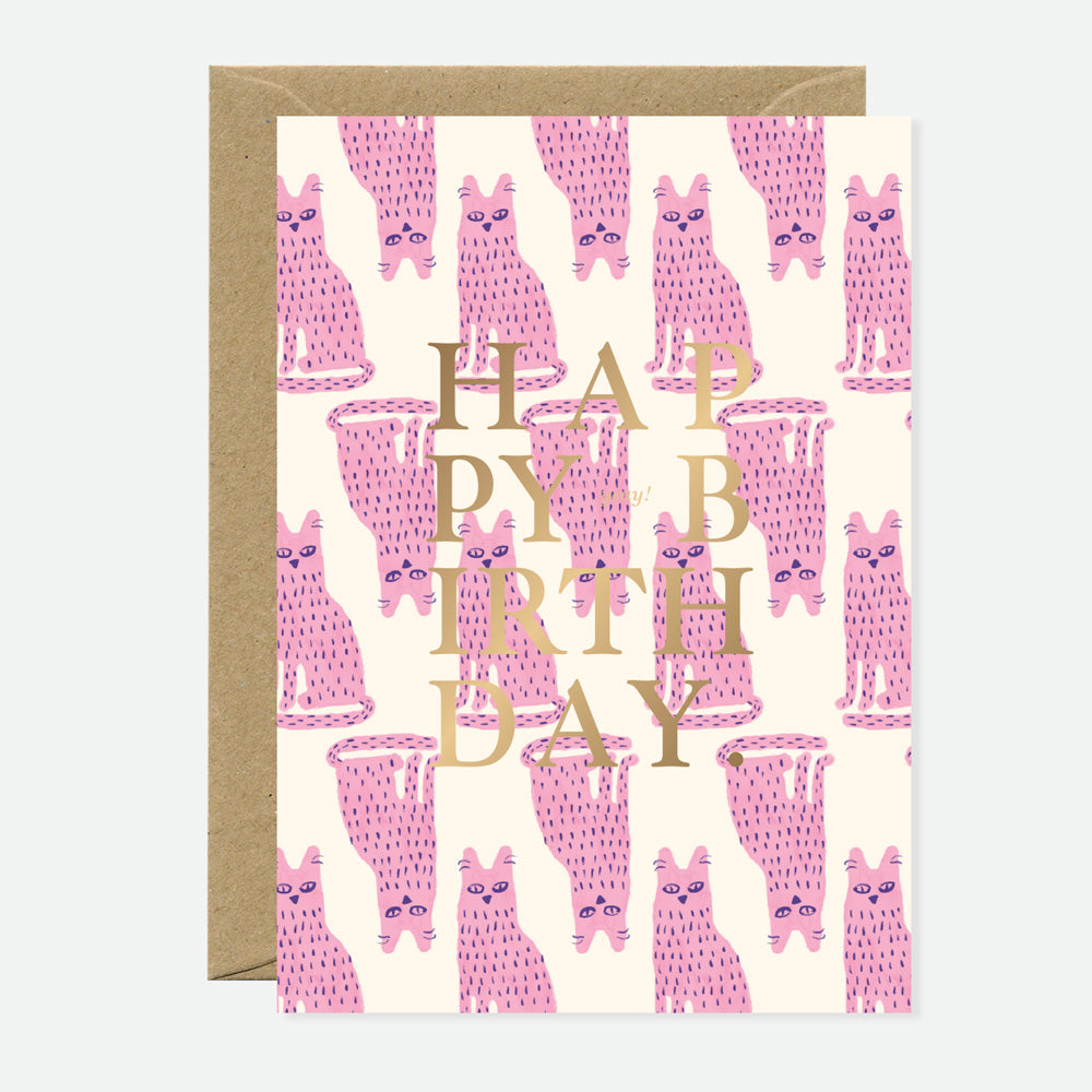 all-the-ways-to-say-stinky-cat-geburtstagskarte-a6-goldfolie image 1