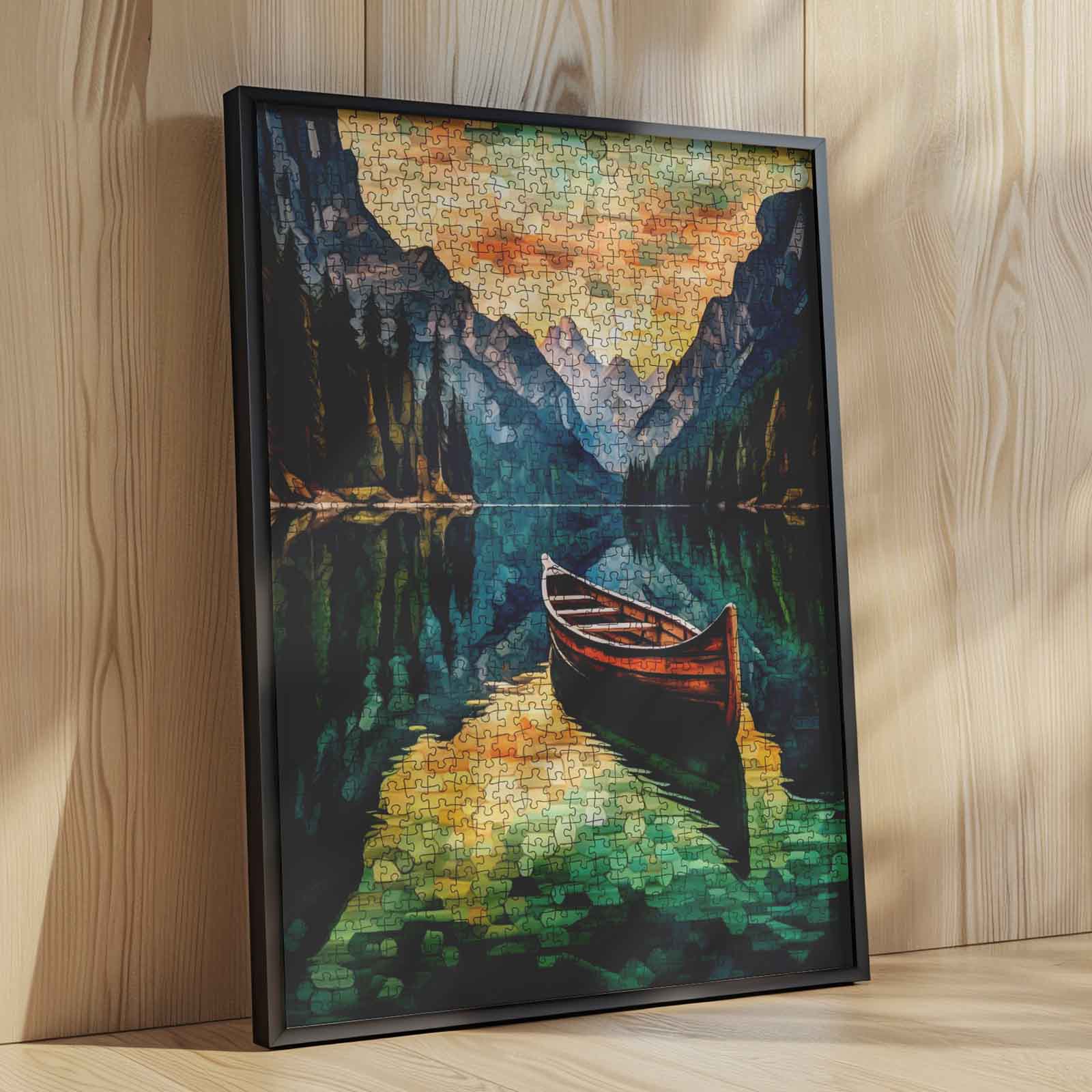 tucocoo-stained-glass-mountain-lake-puzzle-1000-teile image 4