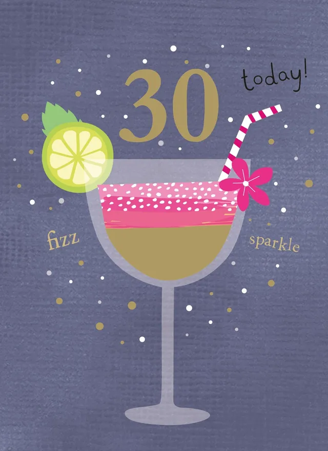otter-house-age-to-celebrate-30-cocktails-geburtstagskarte image 1
