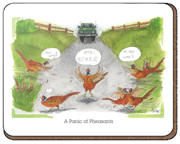 otter-house-panic-of-pheasants-untersetzer-fasane image 1
