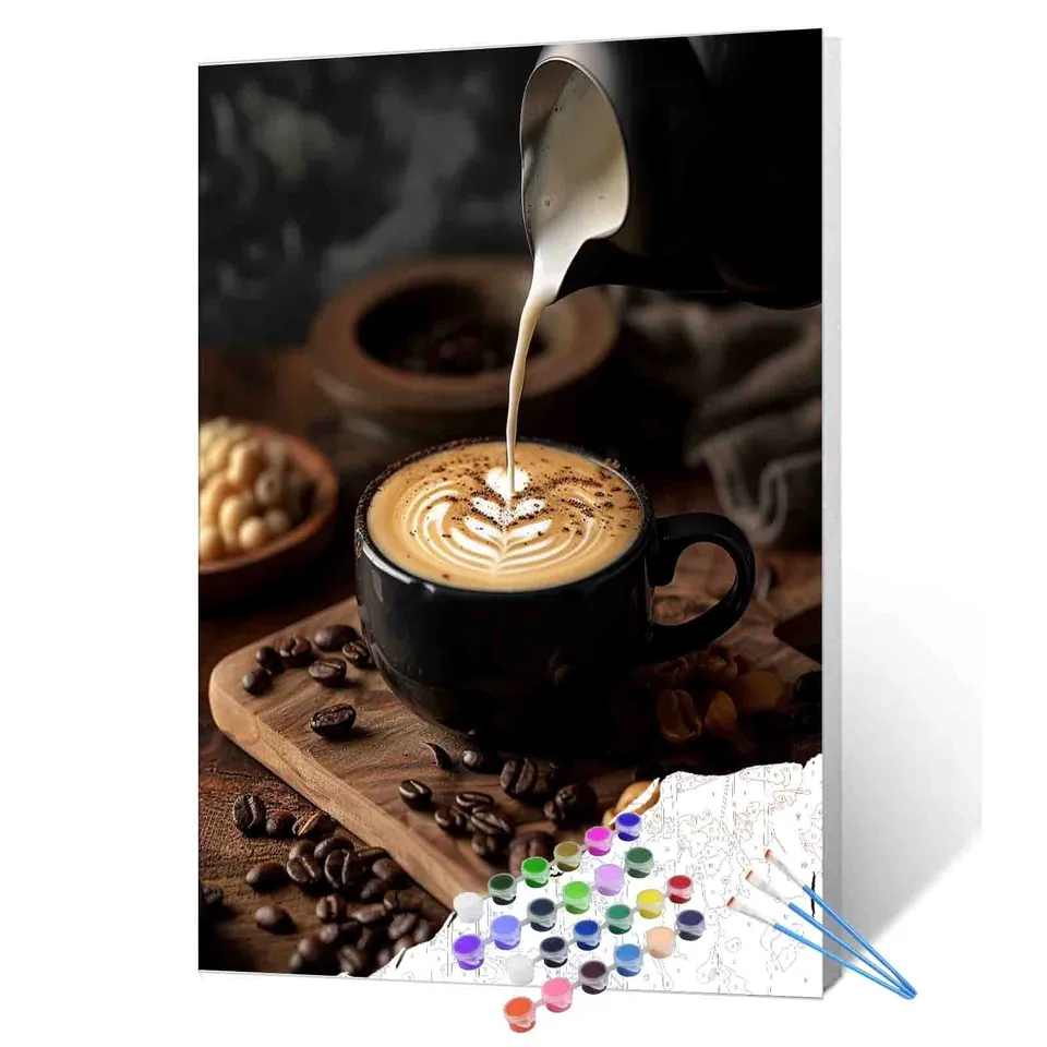 tucocoo-paint-by-numbers-kaffee-malen-nach-zahlen-40x50-stillleben image 1
