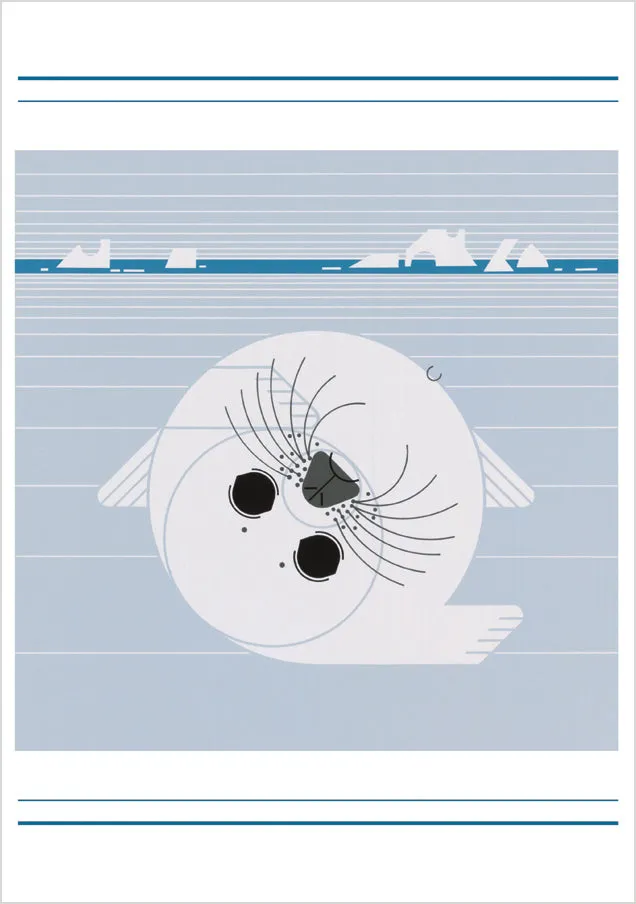 pomegranate-charley-harper-whitecoat-gru-karte-tiere image 1