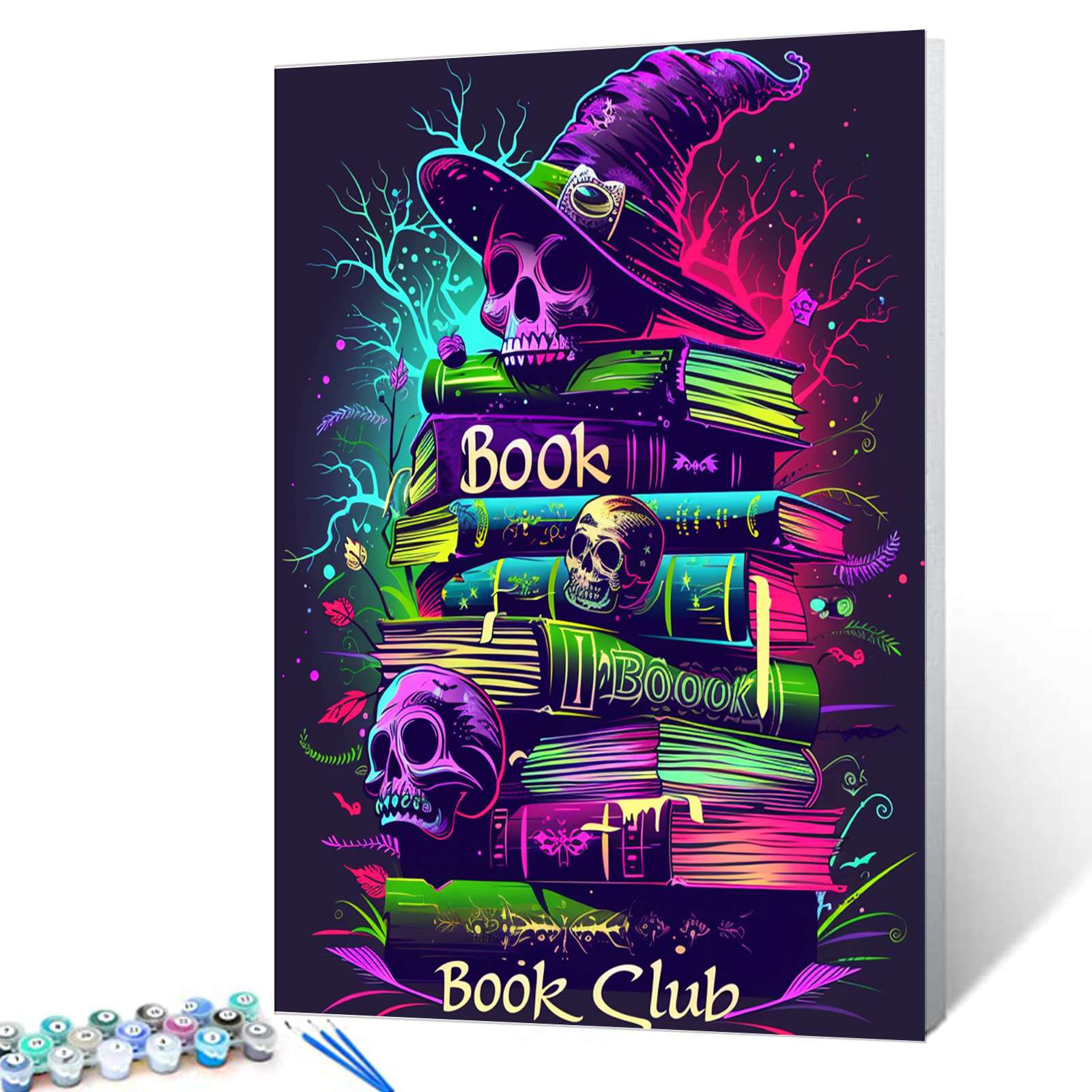 tucocoo-neon-skulls-b-cher-malen-nach-zahlen-40x50 image 1